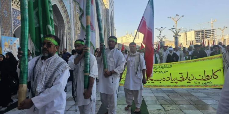کاروان پیاده بیت‌الرضا از بافق به مشهد رسید